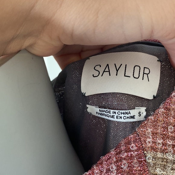 SAYLOR DARCIE LUREX FRILL top -size S - Picture 3 of 4